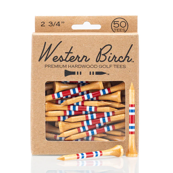 Western Birch Golf Company "Brave & Free" Striped Golf Tee