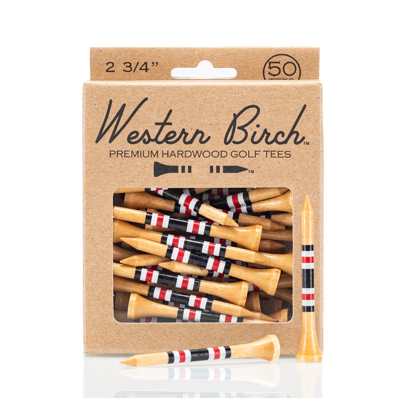 Western Birch Golf Company "Southern Fury 2" White Striped Golf Tee